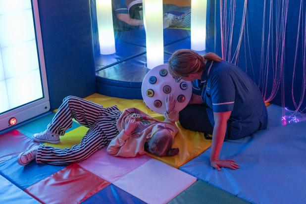 Rebecca House nurse and child in the Dream room