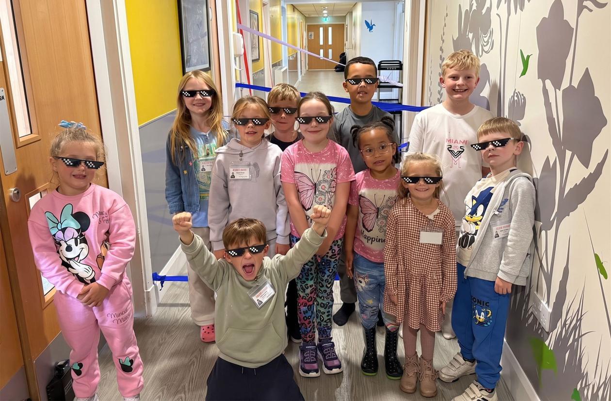 Rebecca House children with sunglasses on